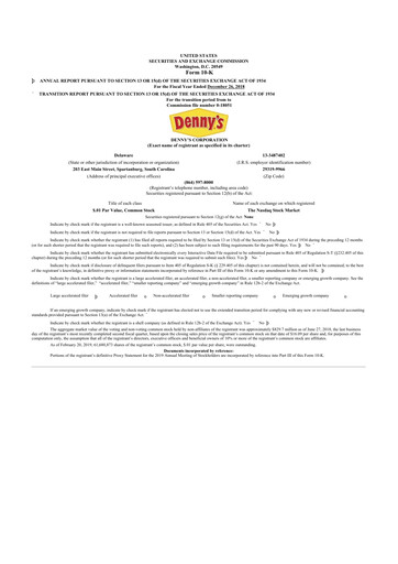 Thumbnail Denny's
 10-K Annual Report 2018