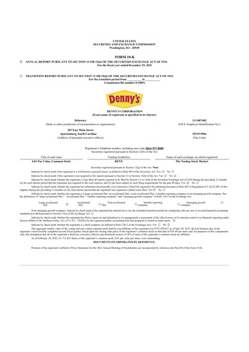 Thumbnail Denny's
 10-K Annual Report 2021