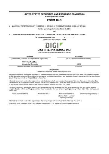 Thumbnail Digi International
 10-Q Quarterly Report FY2016 