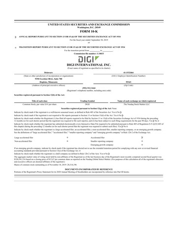 Thumbnail Digi International
 10-K Annual Report 2019