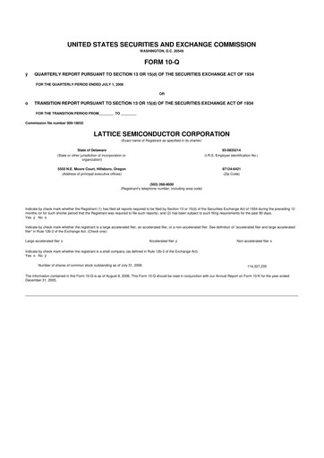 Vorschaubild Lattice Semiconductor 10-Q Quartalsbericht  