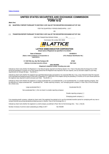 Vorschaubild Lattice Semiconductor 10-Q Quartalsbericht 2017 