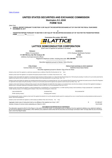 Thumbnail Lattice Semiconductor 10-K Annual Report 2017