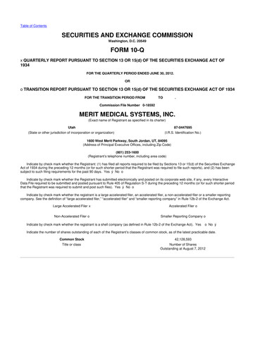 Thumbnail Merit Medical 10-Q Quarterly Report FY2012 