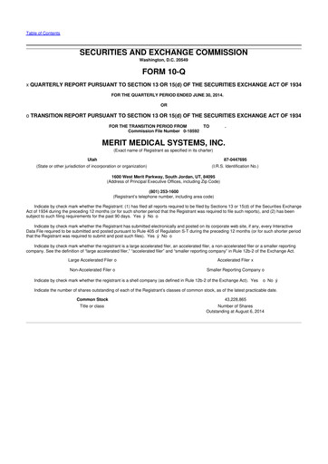 Thumbnail Merit Medical 10-Q Quarterly Report FY2014 