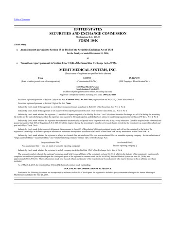 Thumbnail Merit Medical 10-K Annual Report 2014