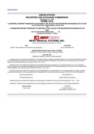 Thumbnail Merit Medical 10-Q Quarterly Report FY2016 