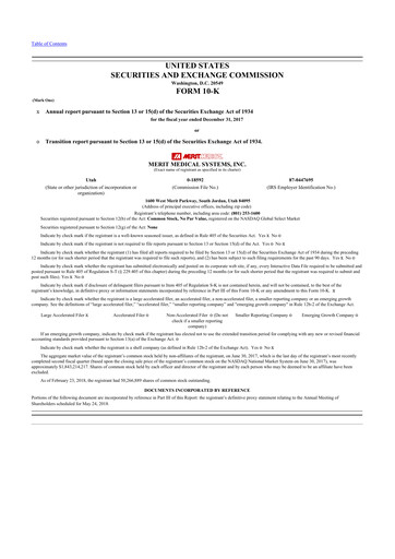 Thumbnail Merit Medical 10-K Annual Report 2017