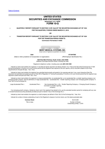 Thumbnail Merit Medical 10-Q Quarterly Report FY2018 