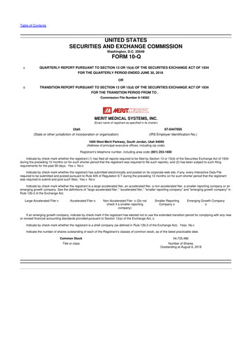 Thumbnail Merit Medical 10-Q Quarterly Report FY2018 