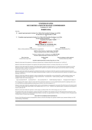 Thumbnail Merit Medical 10-K Annual Report 2020