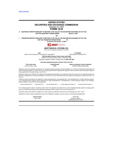 Thumbnail Merit Medical 10-Q Quarterly Report FY2021 