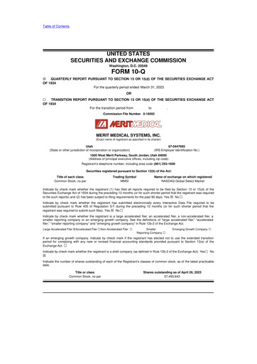 Thumbnail Merit Medical 10-Q Quarterly Report FY2023 