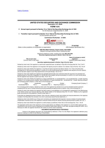Thumbnail Merit Medical 10-K Annual Report 2025