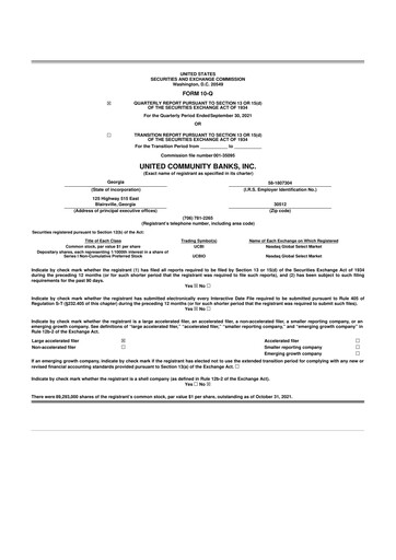 Vorschaubild United Community Bank 10-Q Quartalsbericht 2021 