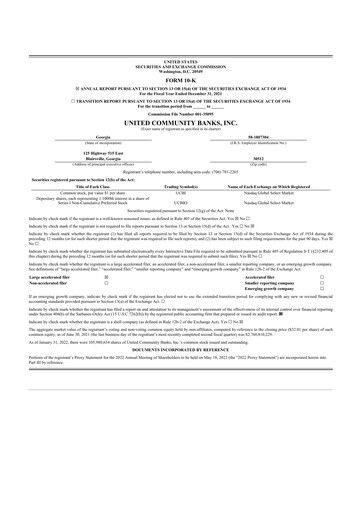 Thumbnail United Community Bank 10-K Annual Report 2021