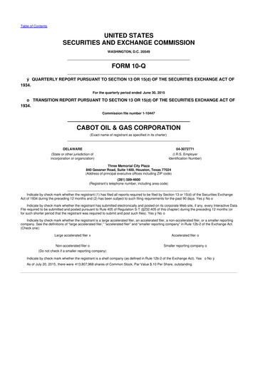 Vorschaubild Coterra Energy 10-Q Quartalsbericht 2015 