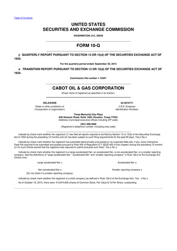 Vorschaubild Coterra Energy 10-Q Quartalsbericht 2015 