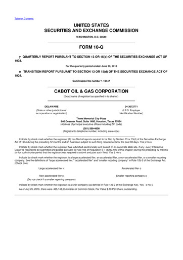 Vorschaubild Coterra Energy 10-Q Quartalsbericht 2016 