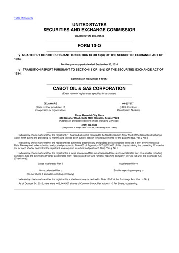 Vorschaubild Coterra Energy 10-Q Quartalsbericht 2016 