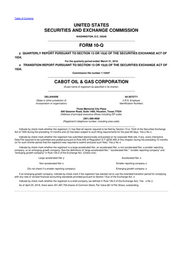 Vorschaubild Coterra Energy 10-Q Quartalsbericht 2018 