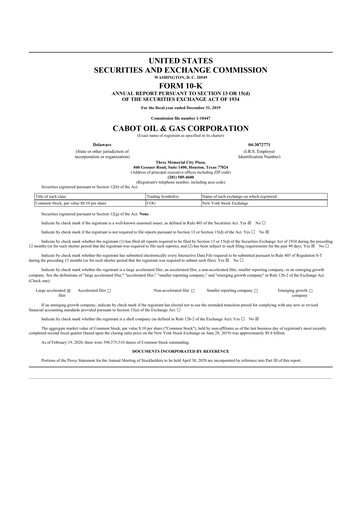 Thumbnail Coterra Energy 10-K Annual Report 2019