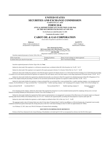 Thumbnail Coterra Energy 10-K Annual Report 2020