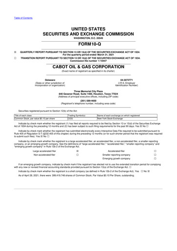Vorschaubild Coterra Energy 10-Q Quartalsbericht 2021 