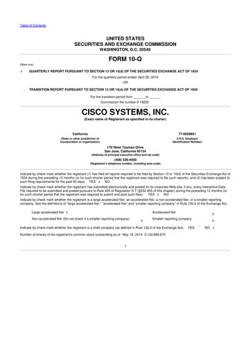 Miniature Cisco 10-Q Rapport trimestriel 2014 