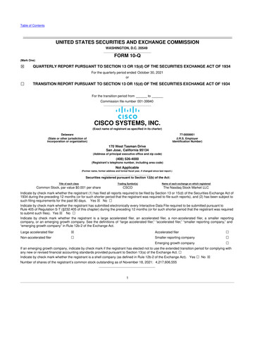 Miniature Cisco 10-Q Rapport trimestriel 2022 