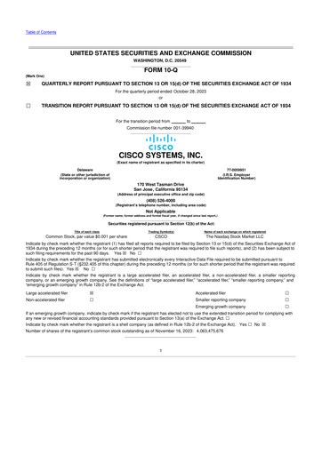 Miniature Cisco 10-Q Rapport trimestriel 2024 