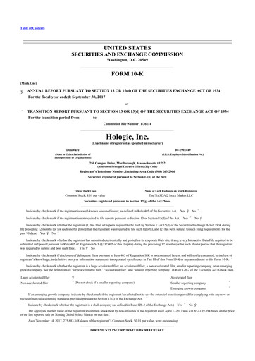 Thumbnail Hologic 10-K Annual Report 2017