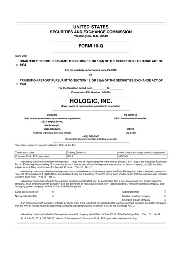 Miniature Hologic 10-Q Rapport trimestriel 2019 