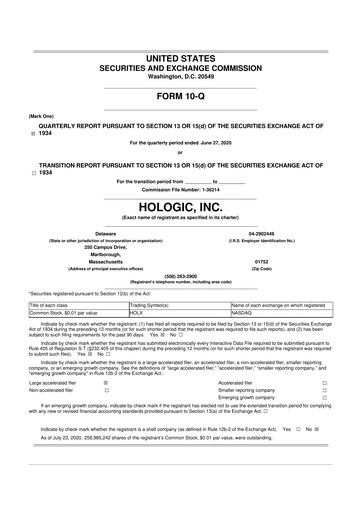 Miniature Hologic 10-Q Rapport trimestriel 2020 