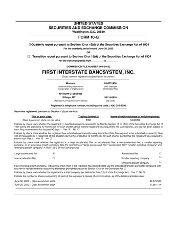 Thumbnail First Interstate BancSystem 10-Q Quarterly Report FY2020 