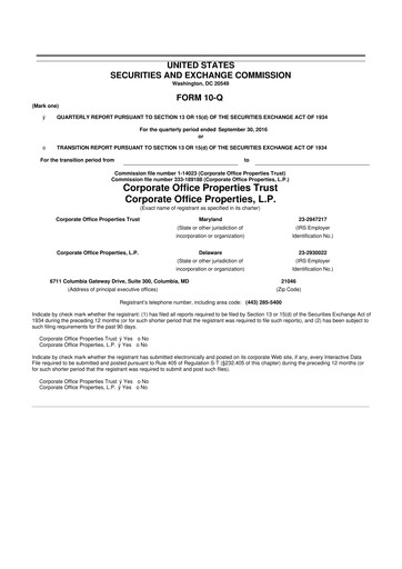 Thumbnail COPT Defense Properties 10-Q Quarterly Report FY 