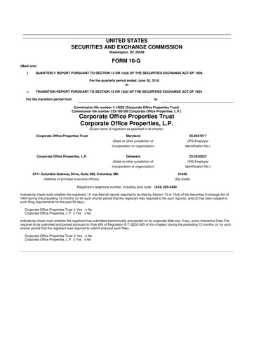 Thumbnail COPT Defense Properties 10-Q Quarterly Report FY 