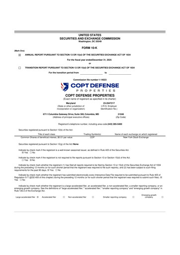 Thumbnail COPT Defense Properties 10-K Annual Report 2025