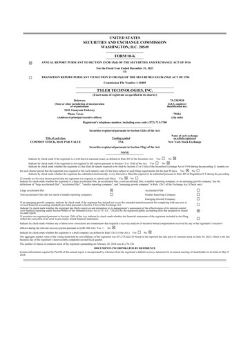 Thumbnail Tyler Technologies
 10-K Annual Report 2023