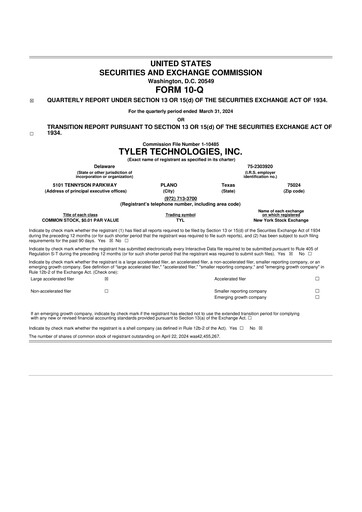 Thumbnail Tyler Technologies
 10-Q Quarterly Report FY2024 