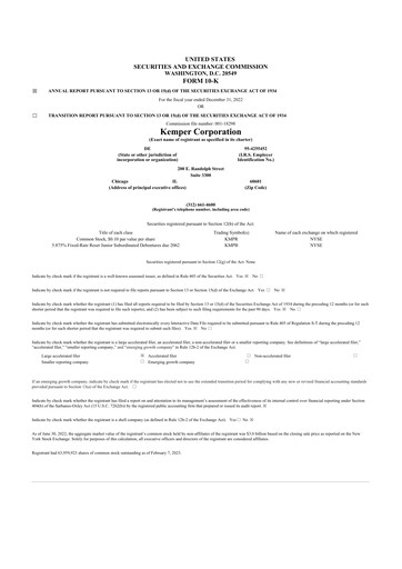 Vorschaubild Kemper 10-K Jahresbericht 2022