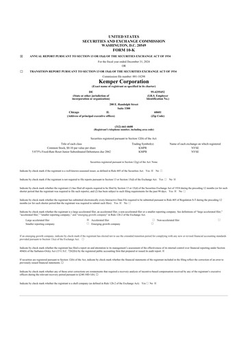 Vorschaubild Kemper 10-K Jahresbericht 2024