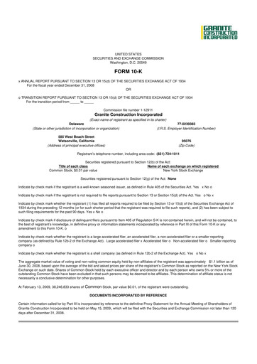 Thumbnail Granite Construction
 10-K Annual Report 