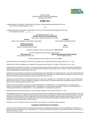 Thumbnail Granite Construction
 10-K Annual Report 