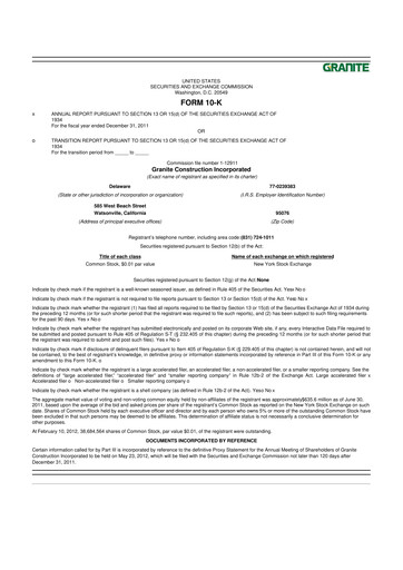 Thumbnail Granite Construction
 10-K Annual Report 