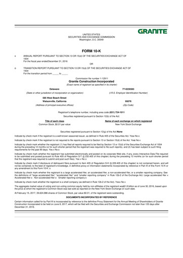 Thumbnail Granite Construction
 10-K Annual Report 