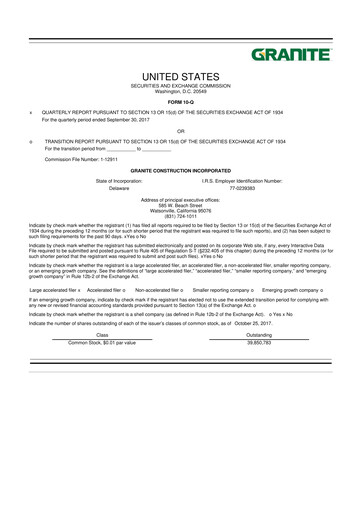 Thumbnail Granite Construction
 10-Q Quarterly Report FY2017 