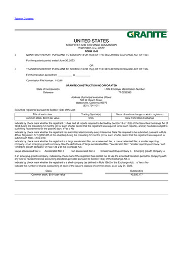 Thumbnail Granite Construction
 10-Q Quarterly Report FY2023 