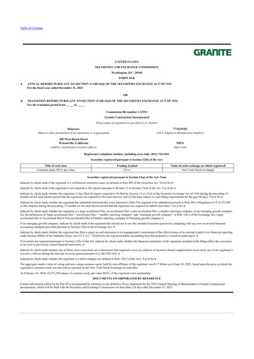 Thumbnail Granite Construction
 10-K Annual Report 2023