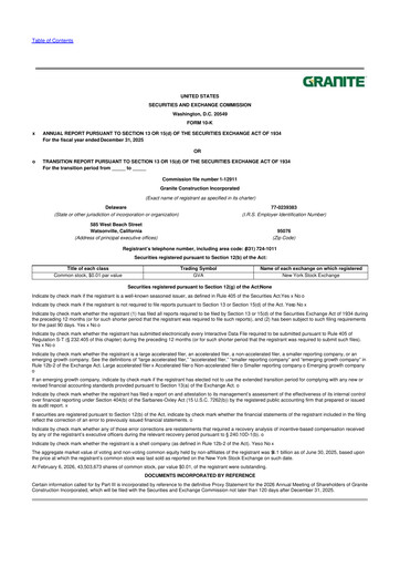 Thumbnail Granite Construction
 10-K Annual Report 2025